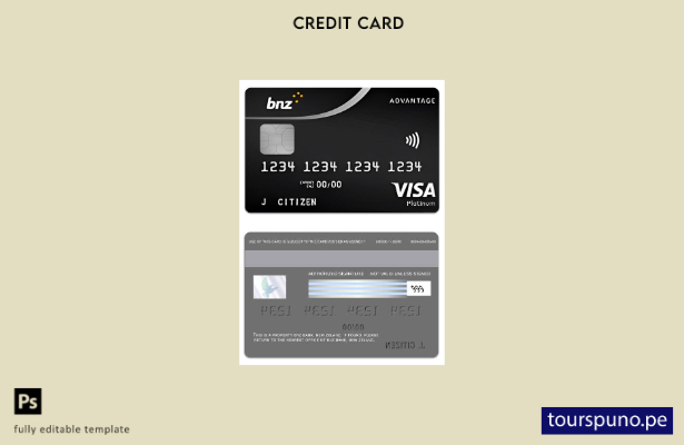 lista para imprimir plantilla de tarjeta visa platino con ventaja del Banco BNZ 